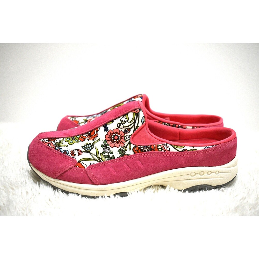 NEW Easy Spirit 10 M ES TravelTime Slip On Comfort Clogs Mules Pink Floral